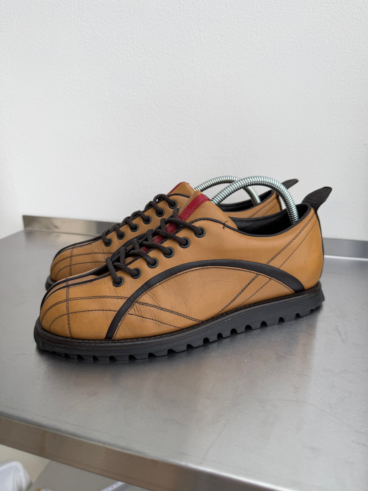 Prada Sport Leather Oxford Shoes | MEDIUM, Tan