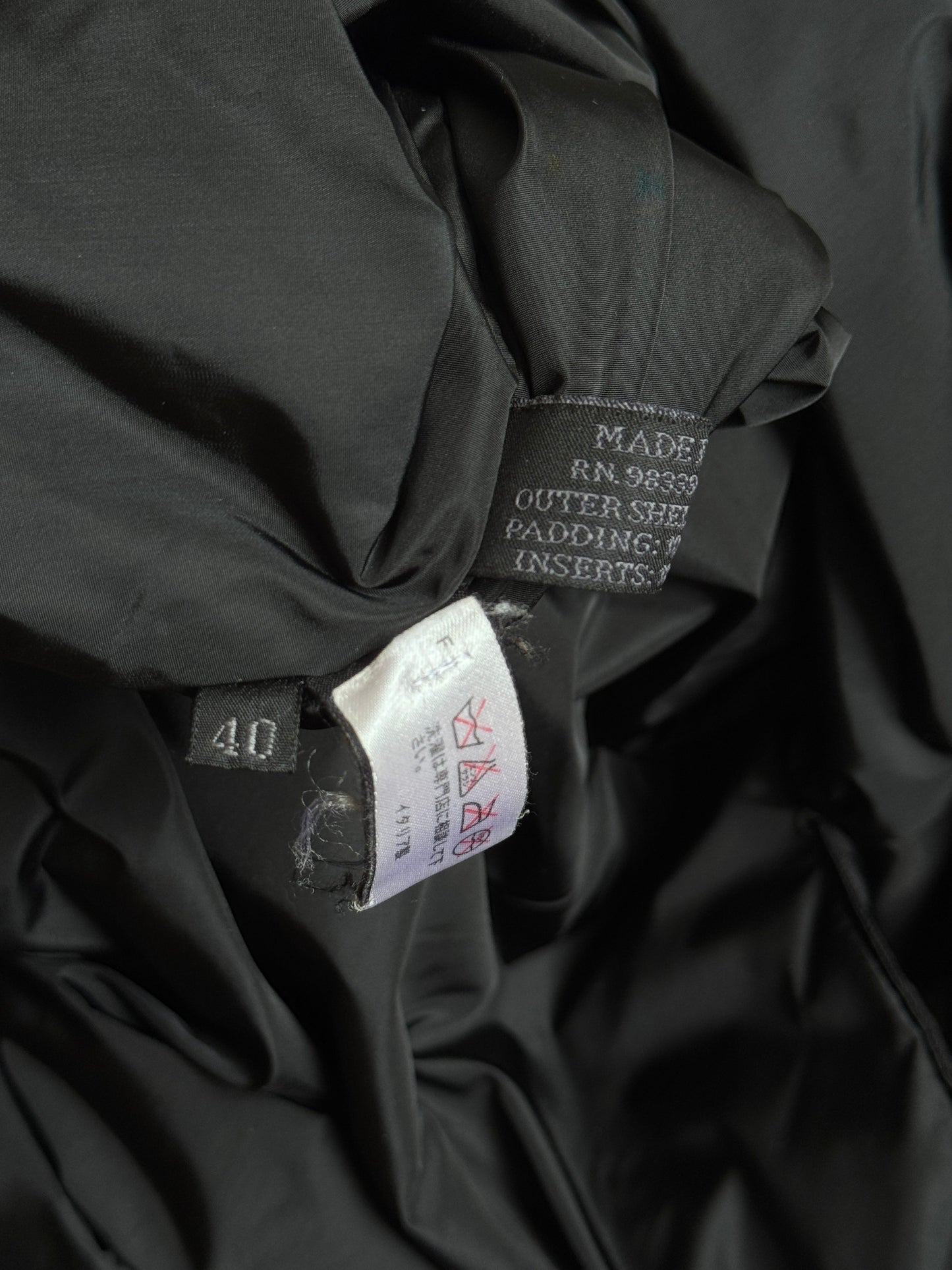A/W1998 Prada Black Padded Nylon Technical Overcoat