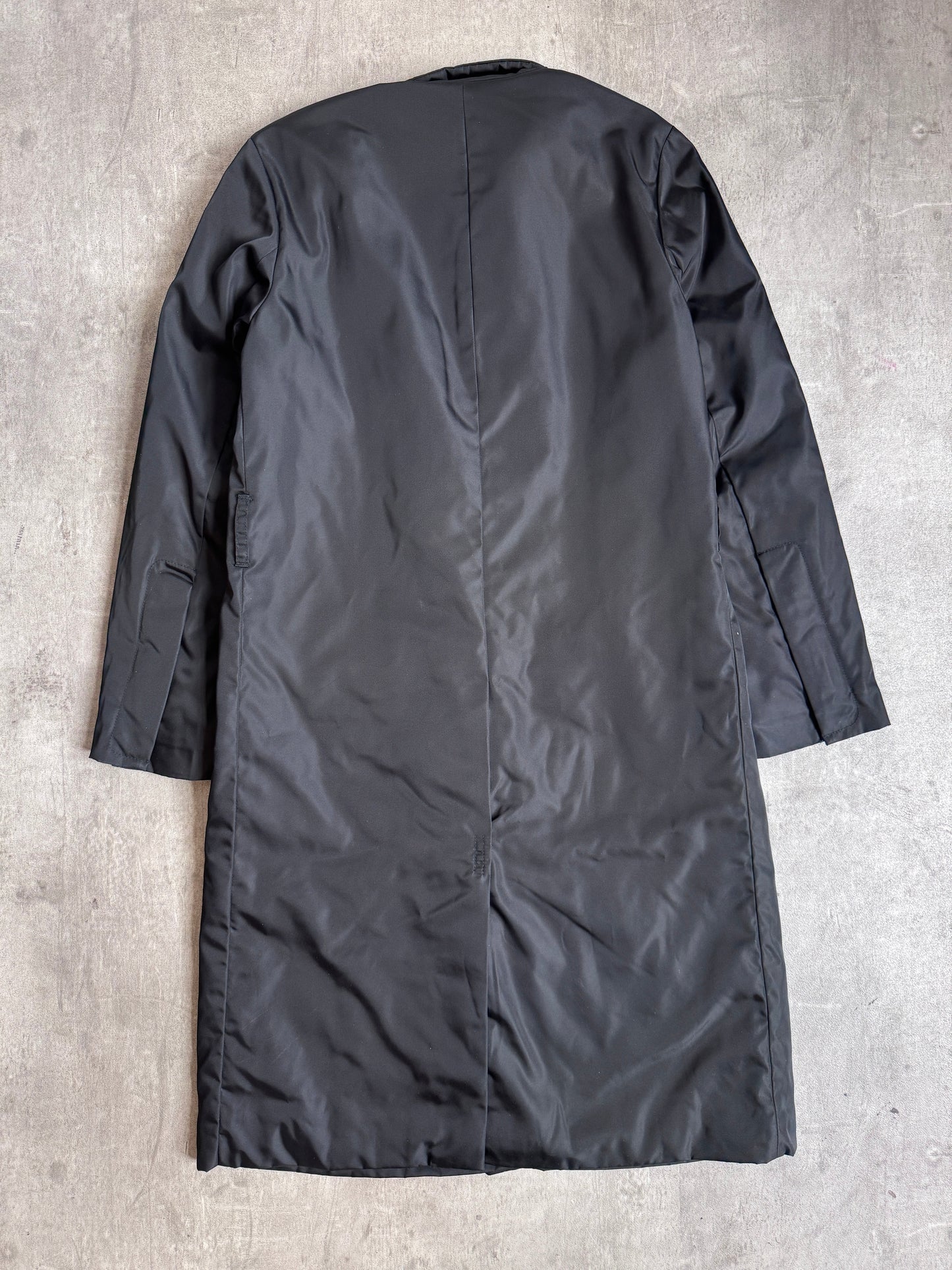 A/W1998 Prada Black Padded Nylon Technical Overcoat