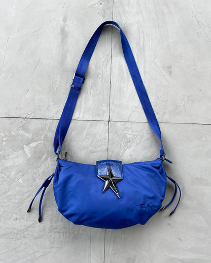 MUGLER NYLON & CHROME STAR SHOULDER BAG. | O/S, Blue
