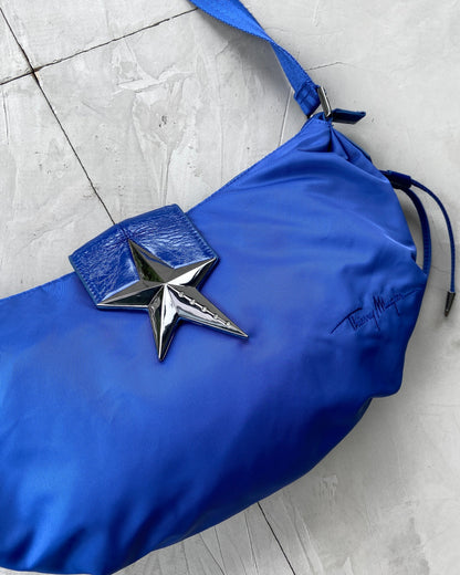 MUGLER NYLON & CHROME STAR SHOULDER BAG. | O/S, Blue