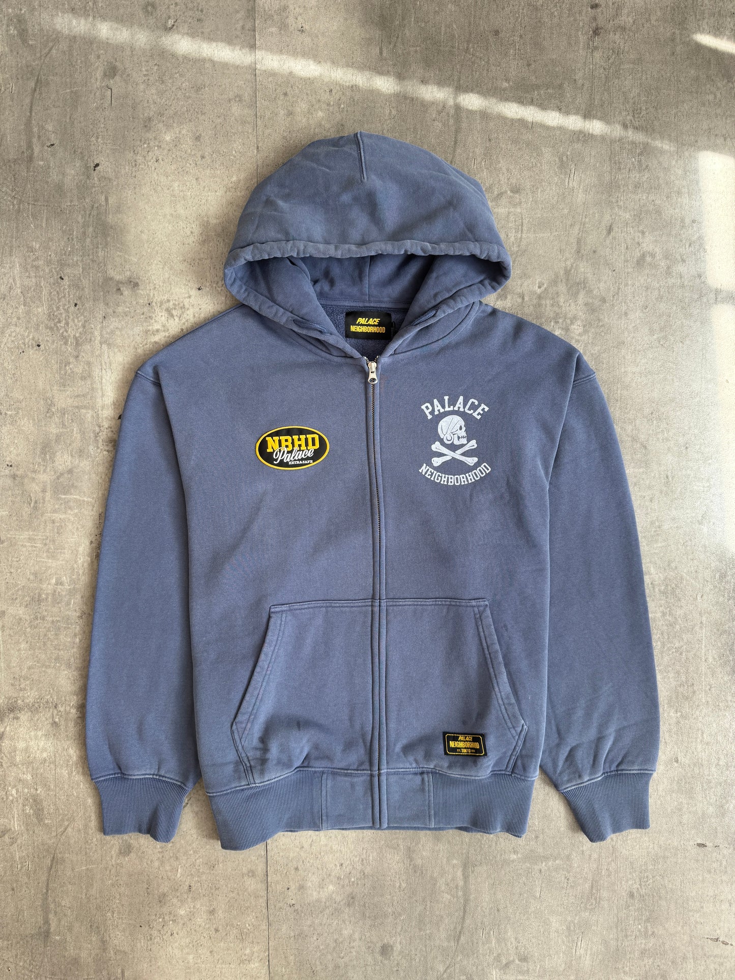 PALACE NEIGHBORHOOD SKULL ZIP HOOD NAVY