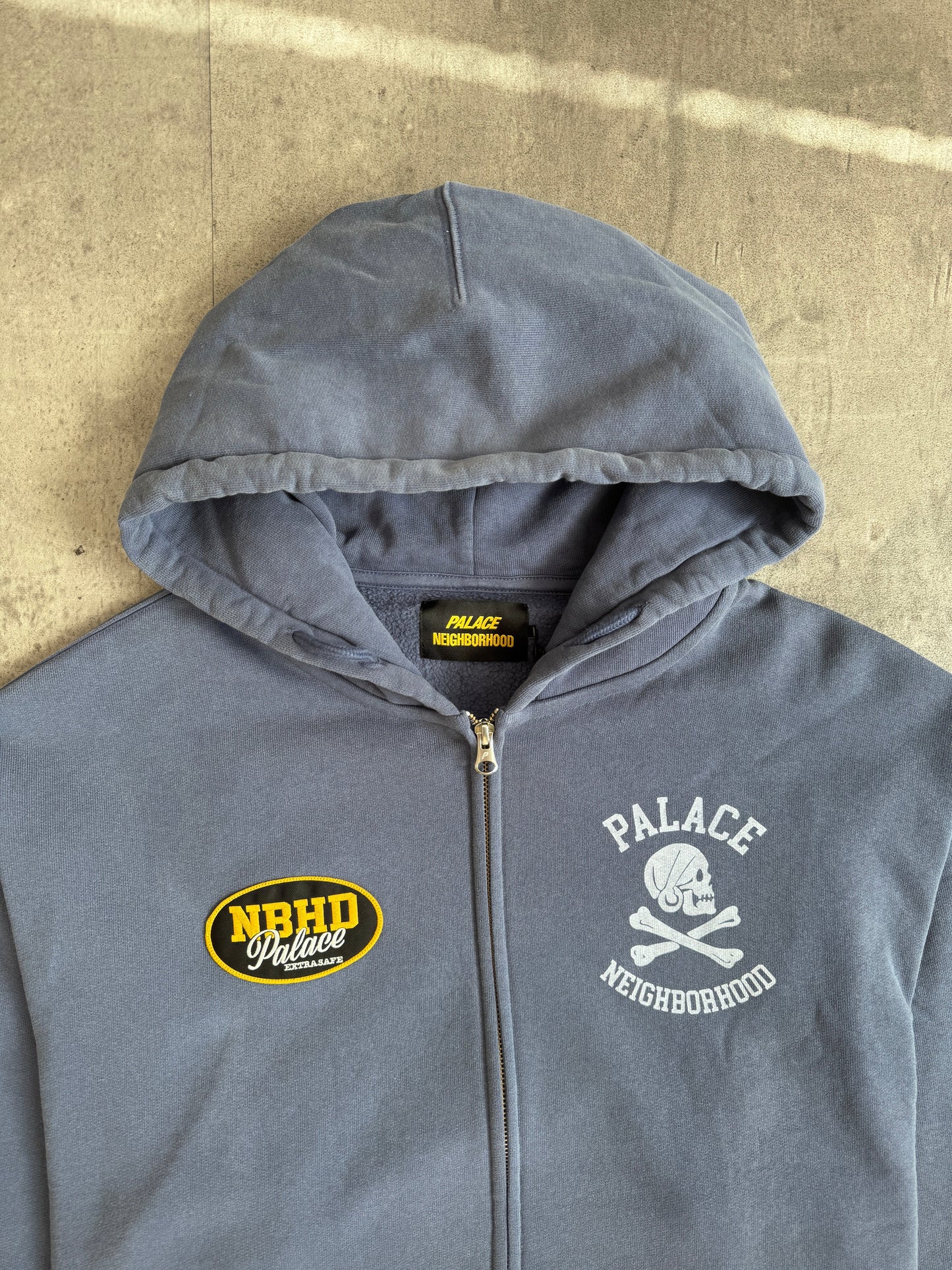 PALACE NEIGHBORHOOD SKULL ZIP HOOD NAVY