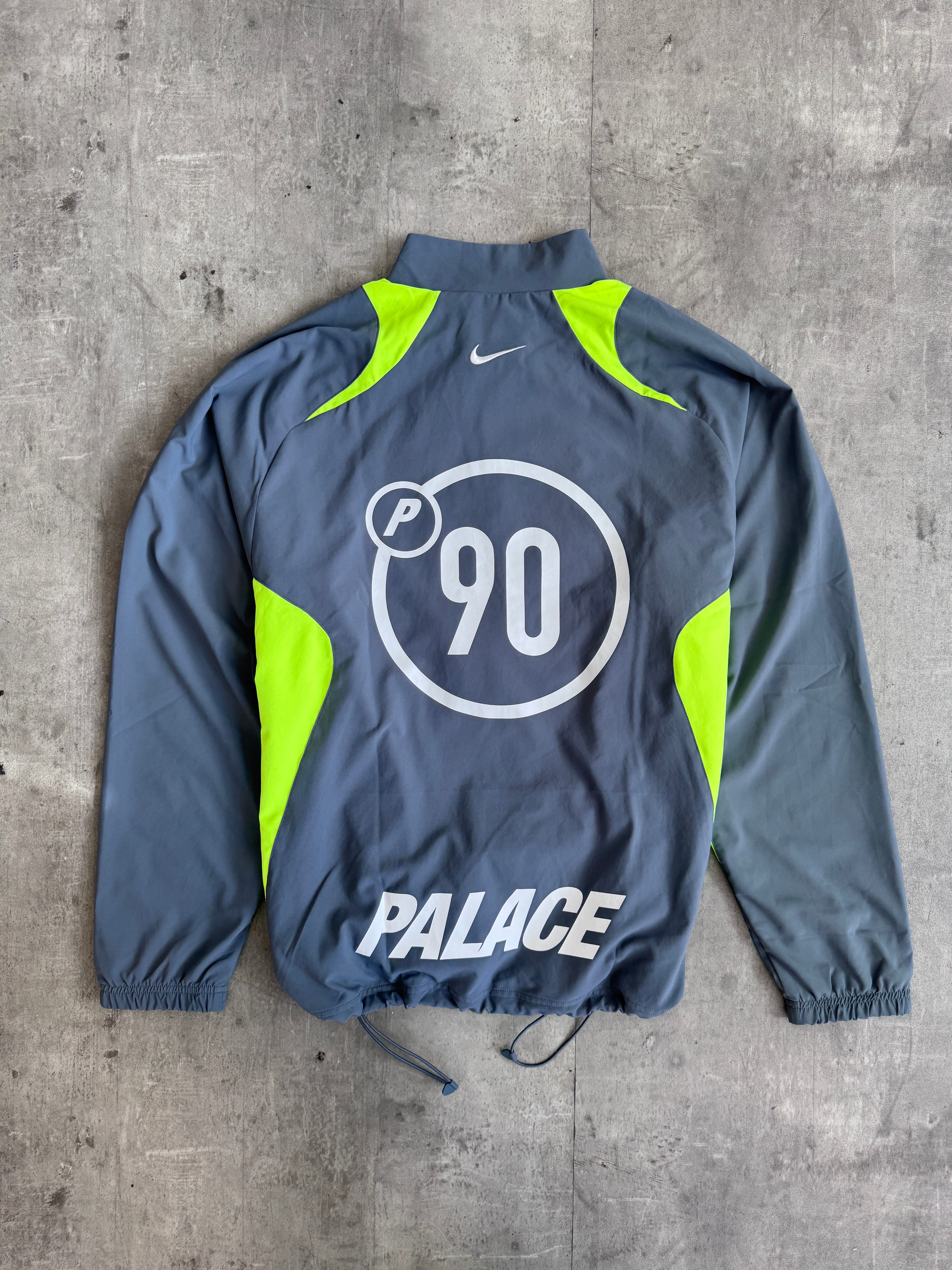 Vintage PALACE NIKE TOTAL P90 TRACK JACKET GREY | Large, Grey