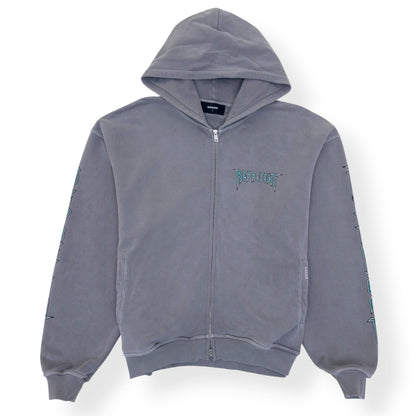 REPRESENT ROCK LOGO ZIP-UP HOODIE GREY XL | XL, Grey