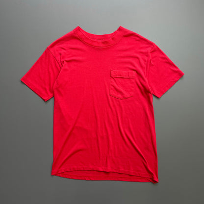 Vintage Red 80s US Pocket T-Shirt | Medium, Red