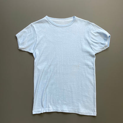 Vintage Blue 60s/70s Fitted T-Shirt | Medium, Blue