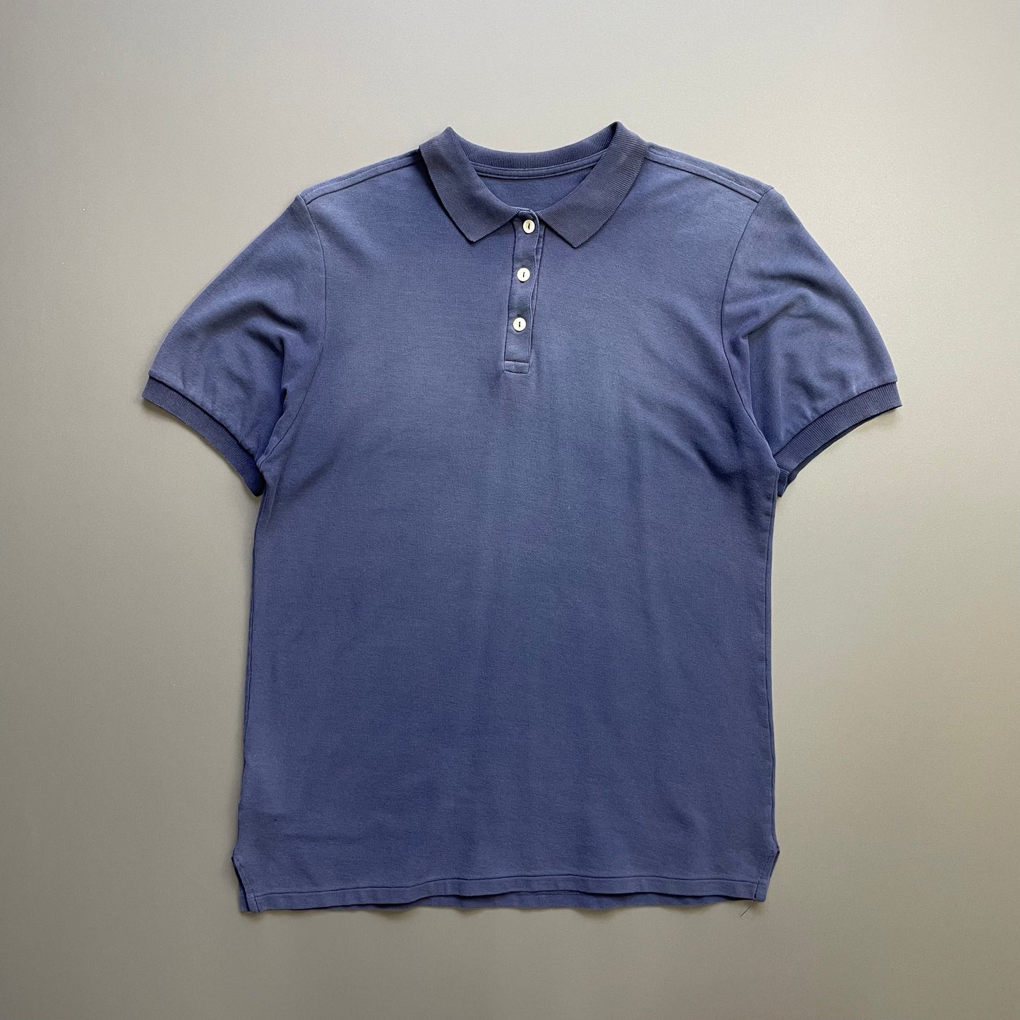Vintage St Michael Navy 80s Faded Polo Shirt | Medium, Navy