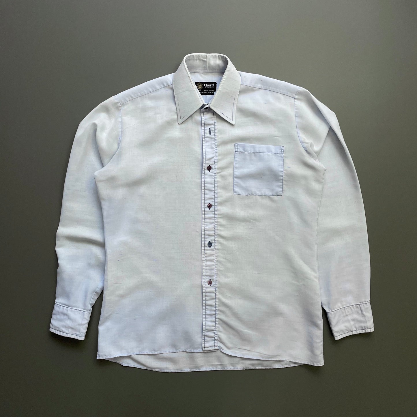 Vintage Blue Chard of London Translucent Shirt | Large, Blue