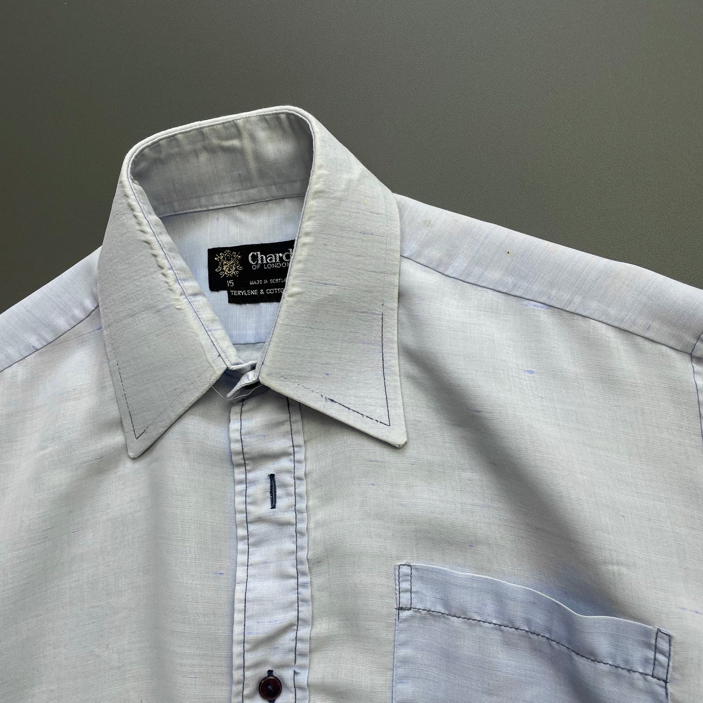 Vintage Blue Chard of London Translucent Shirt | Large, Blue