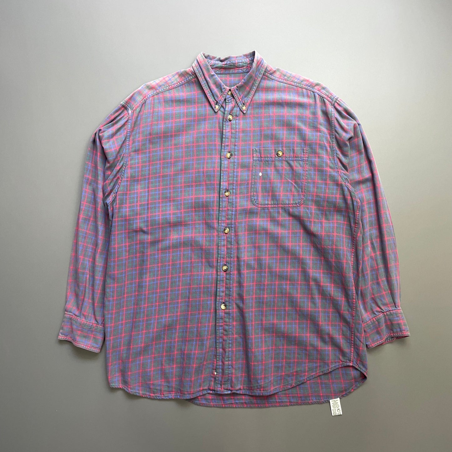 Vintage Red Navy & Grey 90s/00s Flannel Shirt | Large, Multicoloured