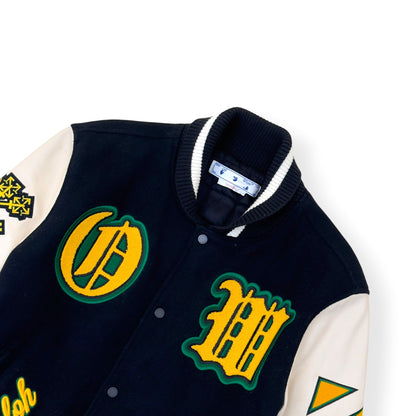 OFF-WHITE LOGO PATCH VARSITY JACKET BLACK / WHITE / YELLOW 52 / L | Large, Multicoloured