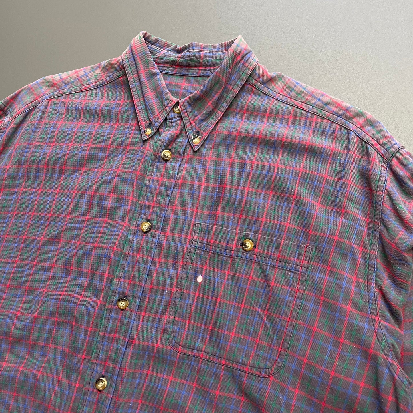 Vintage Red Navy & Grey 90s/00s Flannel Shirt | Large, Multicoloured