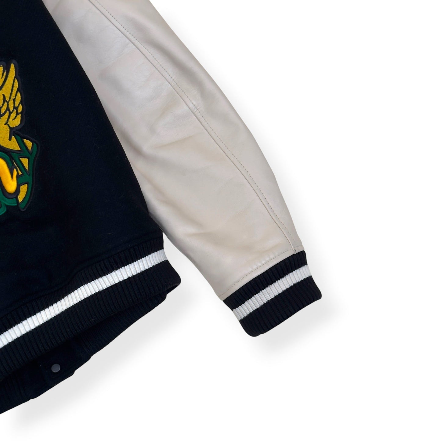 OFF-WHITE LOGO PATCH VARSITY JACKET BLACK / WHITE / YELLOW 52 / L | Large, Multicoloured