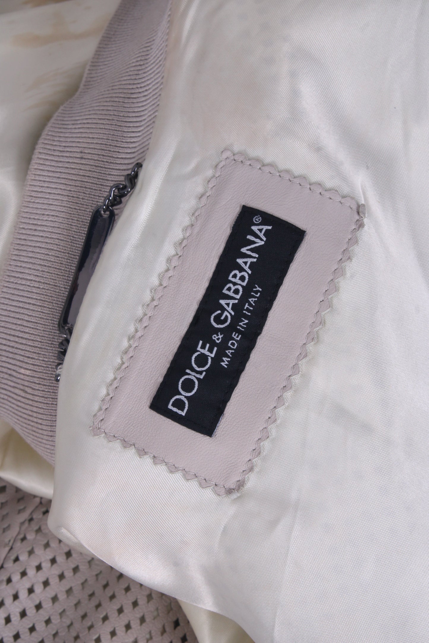 Dolce & Gabbana Perforated Lambskin Leather Jacket Beige 54 | O/S, Beige