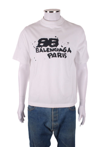 Balenciaga Graffiti Logo T-shirt White/ Black XXS | XXS, Black