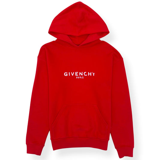 GIVENCHY LOGO HOODIE RED XS | XS, Red