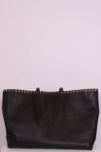 Valentino Rockstud tote black grained large | O/S, Black