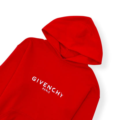 GIVENCHY LOGO HOODIE RED XS | XS, Red