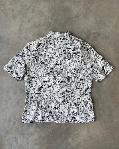 MOSCHINO JEANS 'CARTOON PRINT' SHORT SLEEVE SHIRT - M | Medium, White
