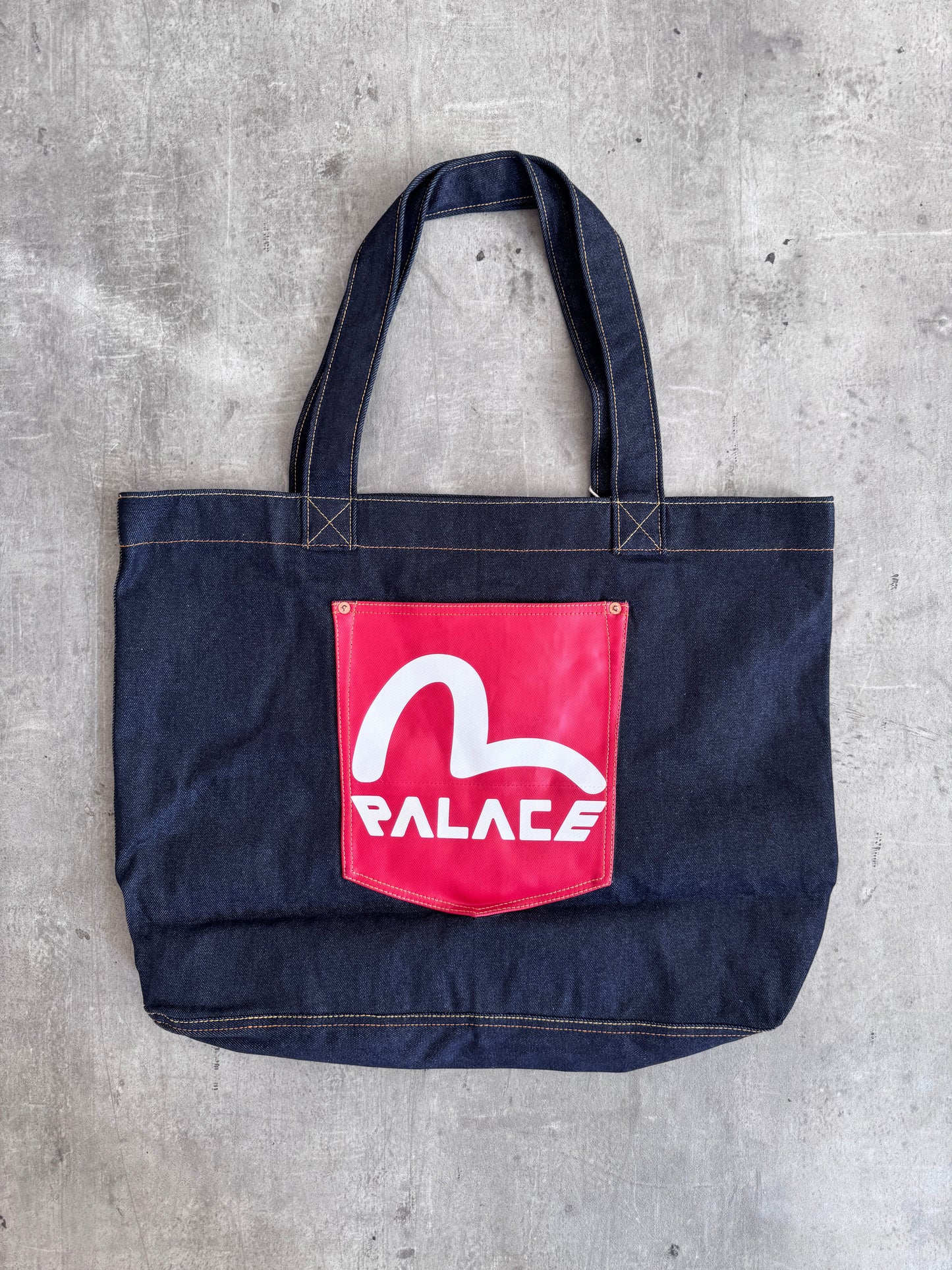 PALACE EVISU TOTE BAG INDIGO
