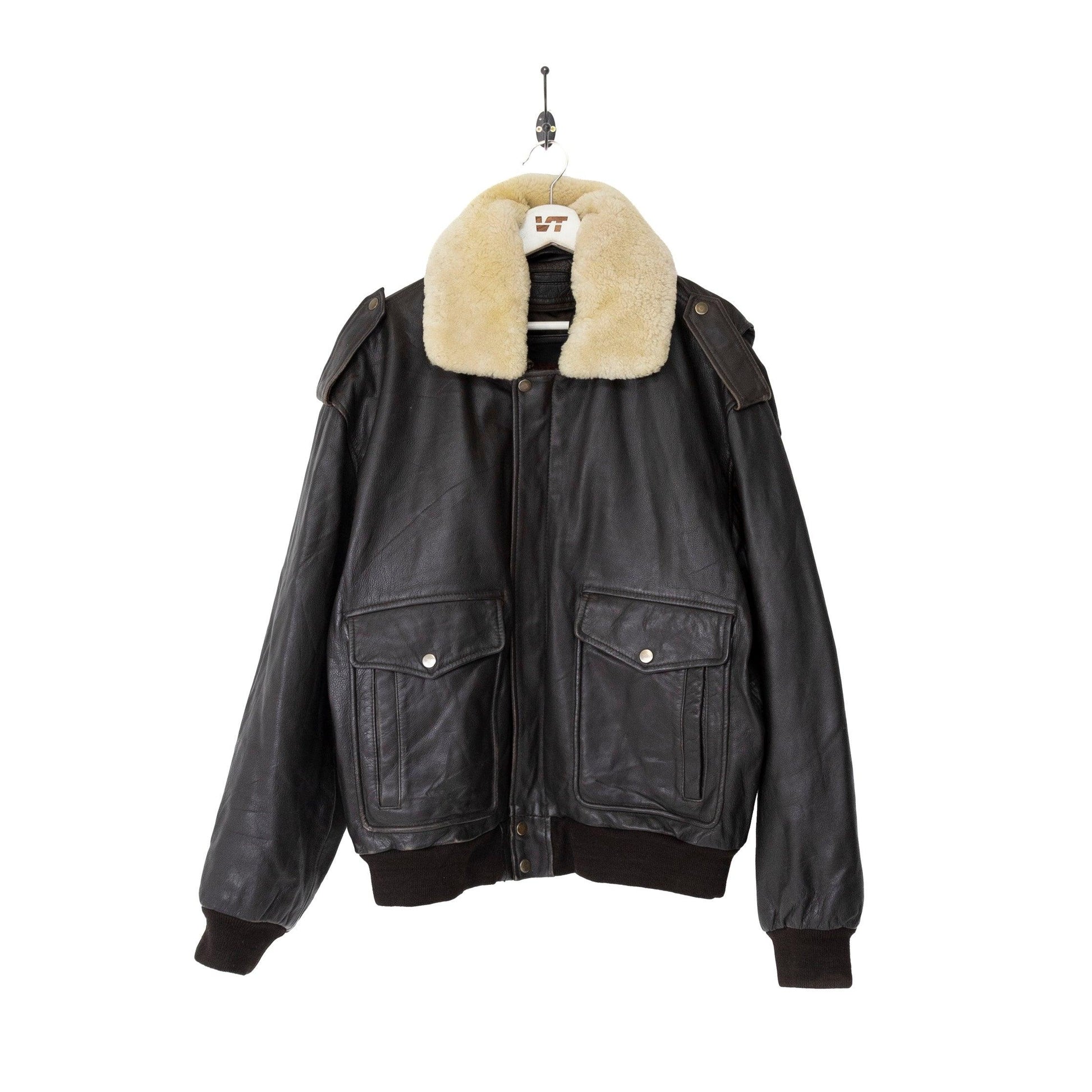 Aviation Style Dark Brown Leather Flight Jacket - Known Source