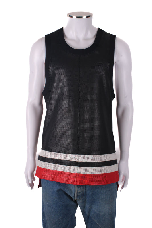 Givenchy Mesh Leather Vest Black/ Red M | Medium, Black