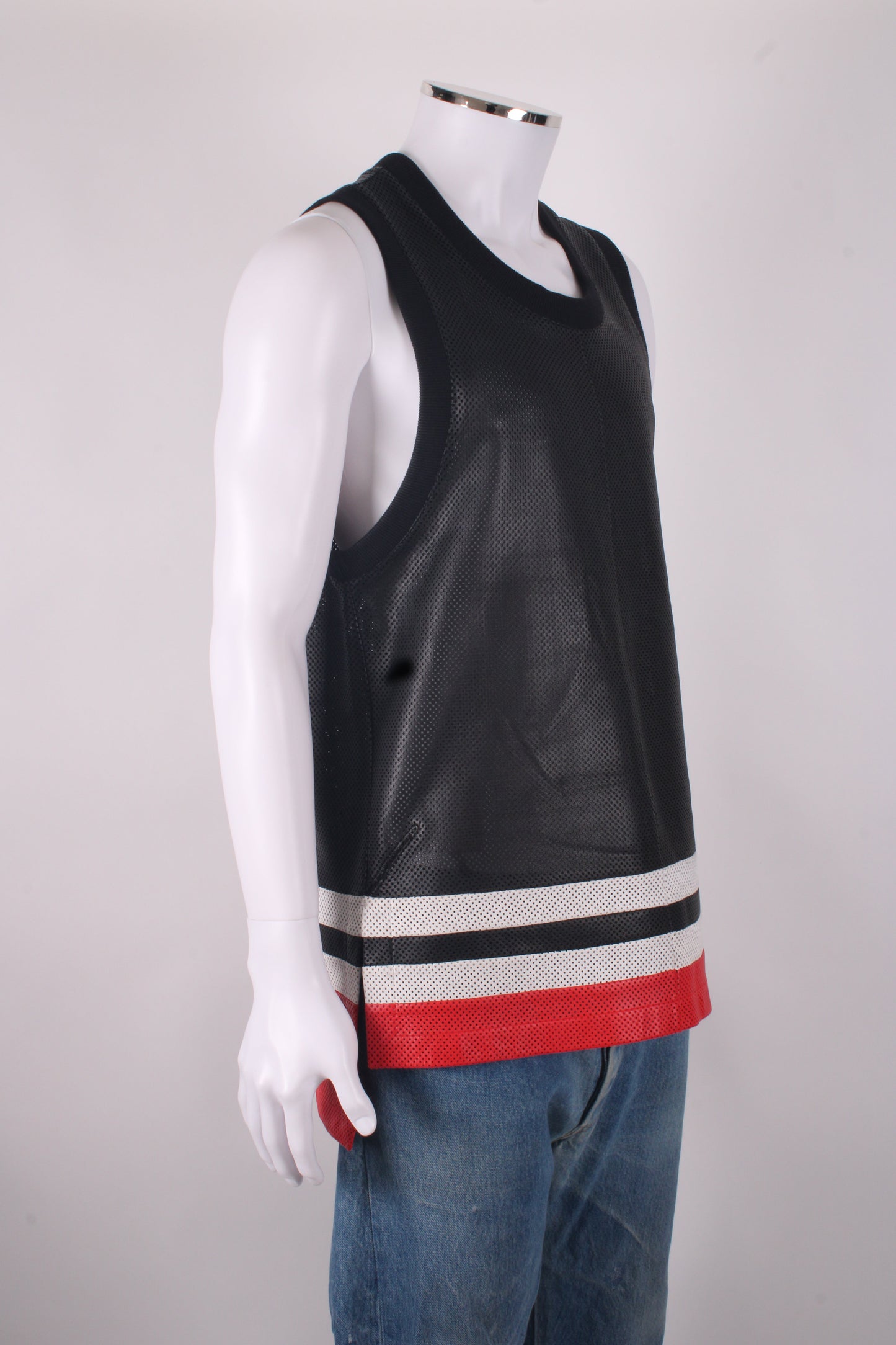Givenchy Mesh Leather Vest Black/ Red M | Medium, Black