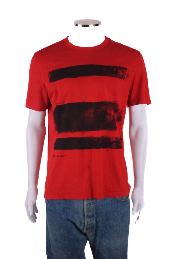 Balenciaga 2015 Brushstroke T-shirt Red M | Medium, Red