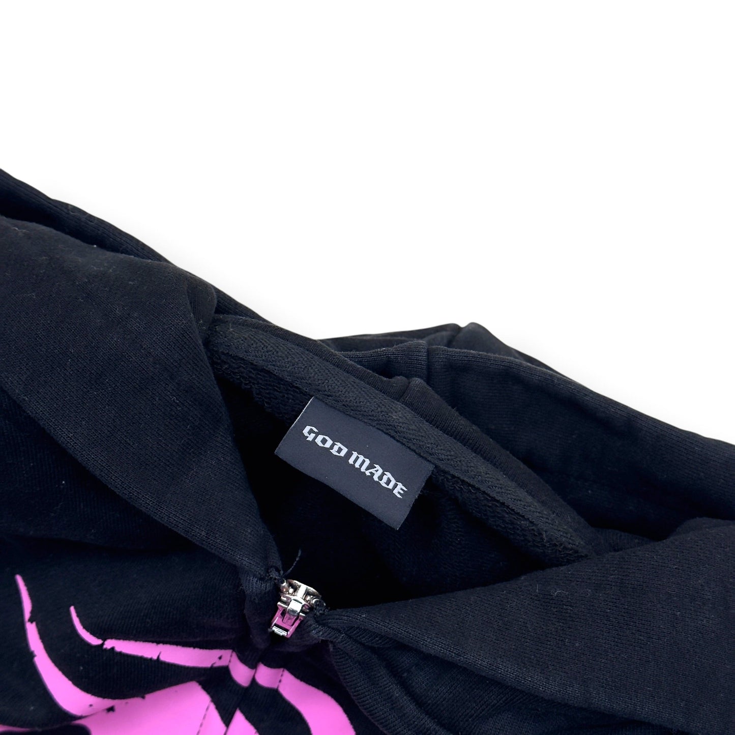 GODMADE ZIP-UP HOODIE BLACK / PINK XL | XL, Black