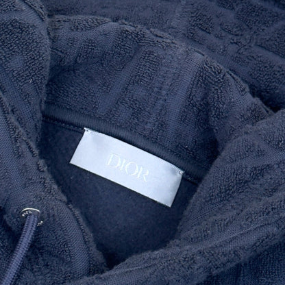DIOR OBLIQUE TOWELLING HOODIE NAVY L | Large, Navy