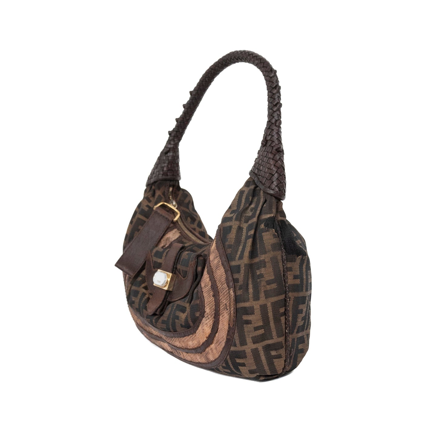 Fendi FF Zucca Print Canvas Spy Hobo