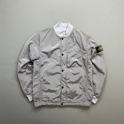 Stone Island Silver/Lilac SS18 Reversible Nylon Metal Quilted Bomber Jacket | Small, Brown