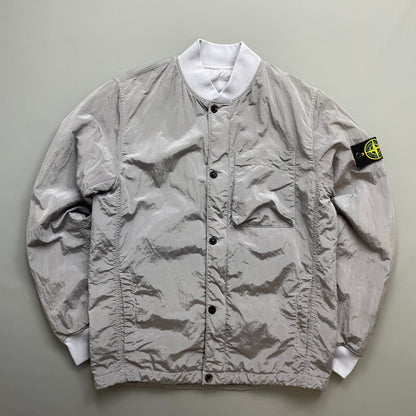 Stone Island Silver/Lilac SS18 Reversible Nylon Metal Quilted Bomber Jacket | Small, Brown
