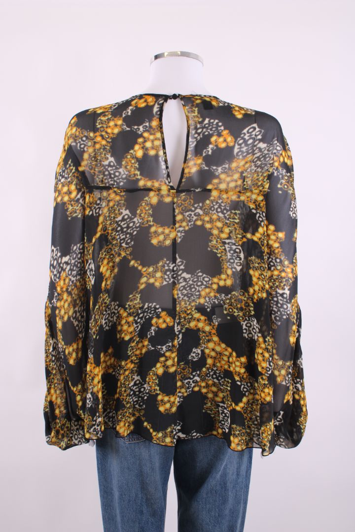 Giambattista Valli Long Sleeve Top Black / yellow pattererened M | Default Title, Black