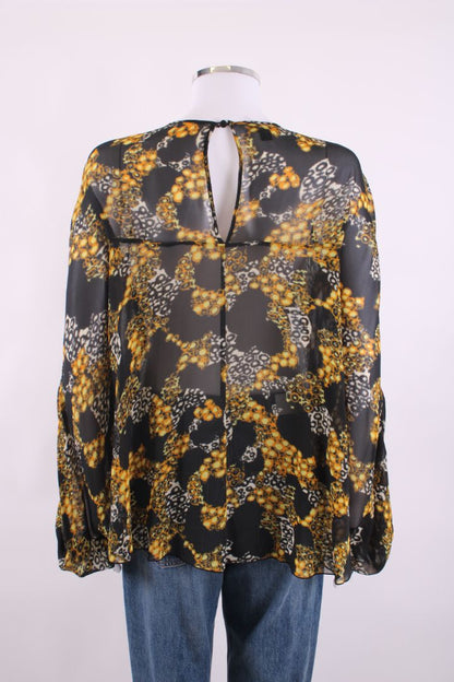 Giambattista Valli Long Sleeve Top Black / yellow pattererened M | Default Title, Black