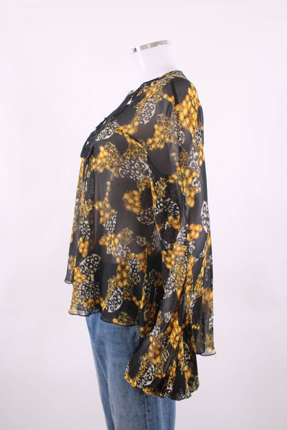 Giambattista Valli Long Sleeve Top Black / yellow pattererened M | Default Title, Black