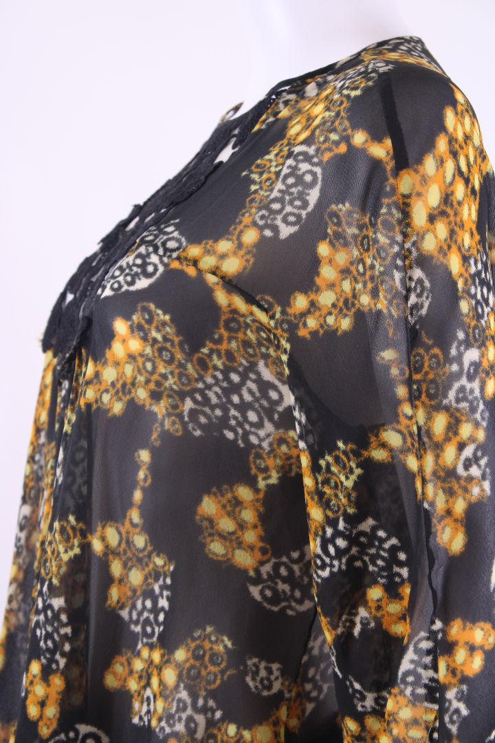 Giambattista Valli Long Sleeve Top Black / yellow pattererened M | Default Title, Black