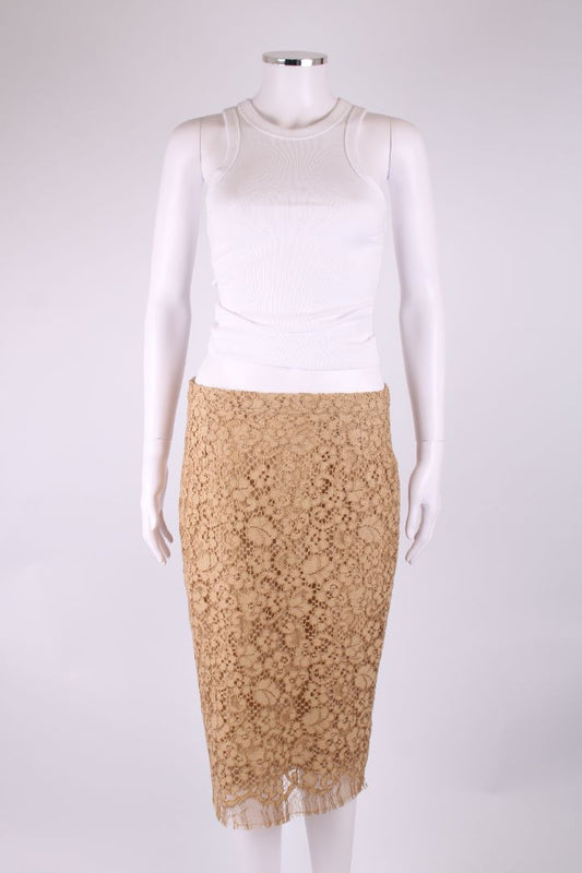 Dolce & Gabbana Lace Skirt Beige M | Medium, Beige