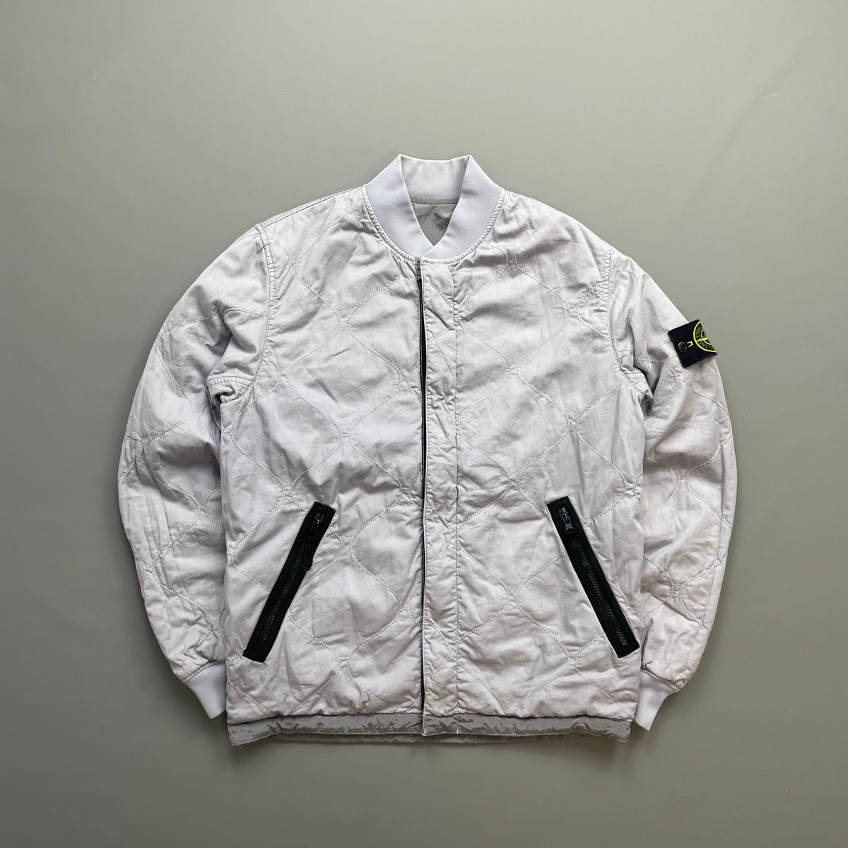 Stone Island Silver/Lilac SS18 Reversible Nylon Metal Quilted Bomber Jacket | Small, Brown