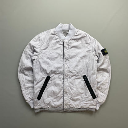 Stone Island Silver/Lilac SS18 Reversible Nylon Metal Quilted Bomber Jacket | Small, Brown