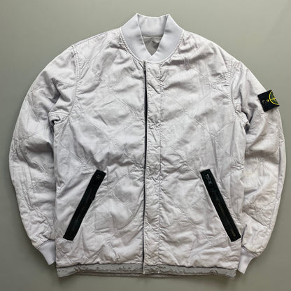 Stone Island Silver/Lilac SS18 Reversible Nylon Metal Quilted Bomber Jacket | Small, Brown