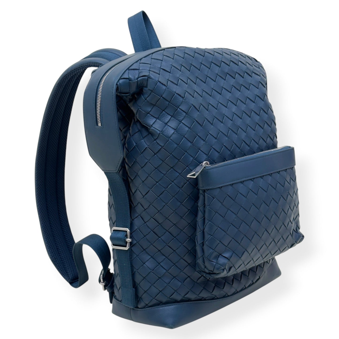 BOTTEGA VENETA CALFSKIN INTRECCIATO HYDROLOGY BACKPACK NAVY O/S | O/S, Navy