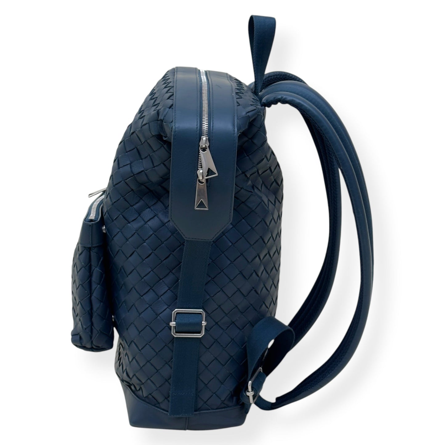 BOTTEGA VENETA CALFSKIN INTRECCIATO HYDROLOGY BACKPACK NAVY O/S | O/S, Navy