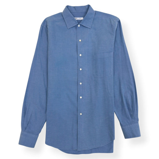LORO PIANA CASUAL COTTON SHIRT BLUE L | Large, Blue