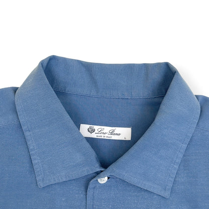 LORO PIANA CASUAL COTTON SHIRT BLUE L | Large, Blue