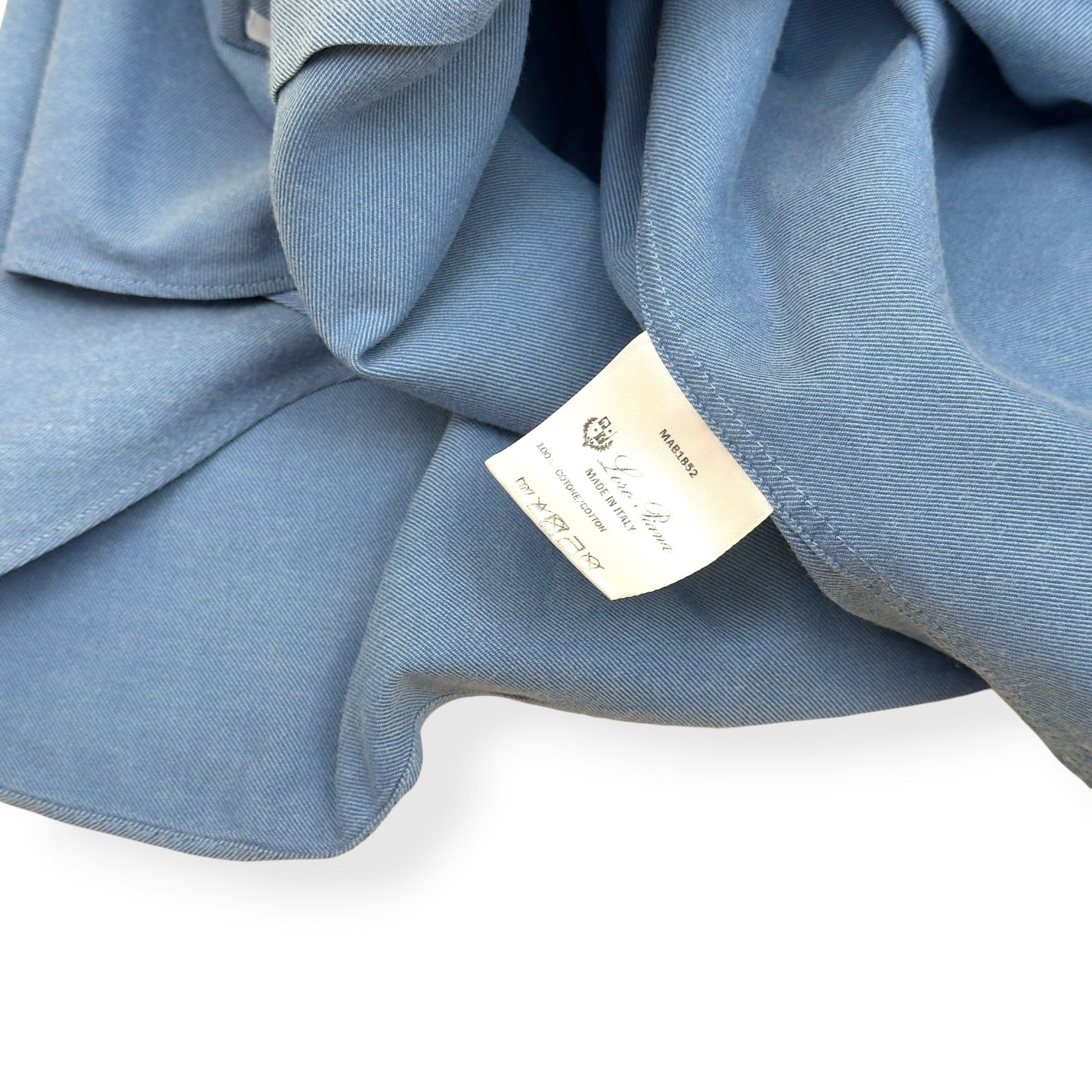 LORO PIANA CASUAL COTTON SHIRT BLUE L | Large, Blue