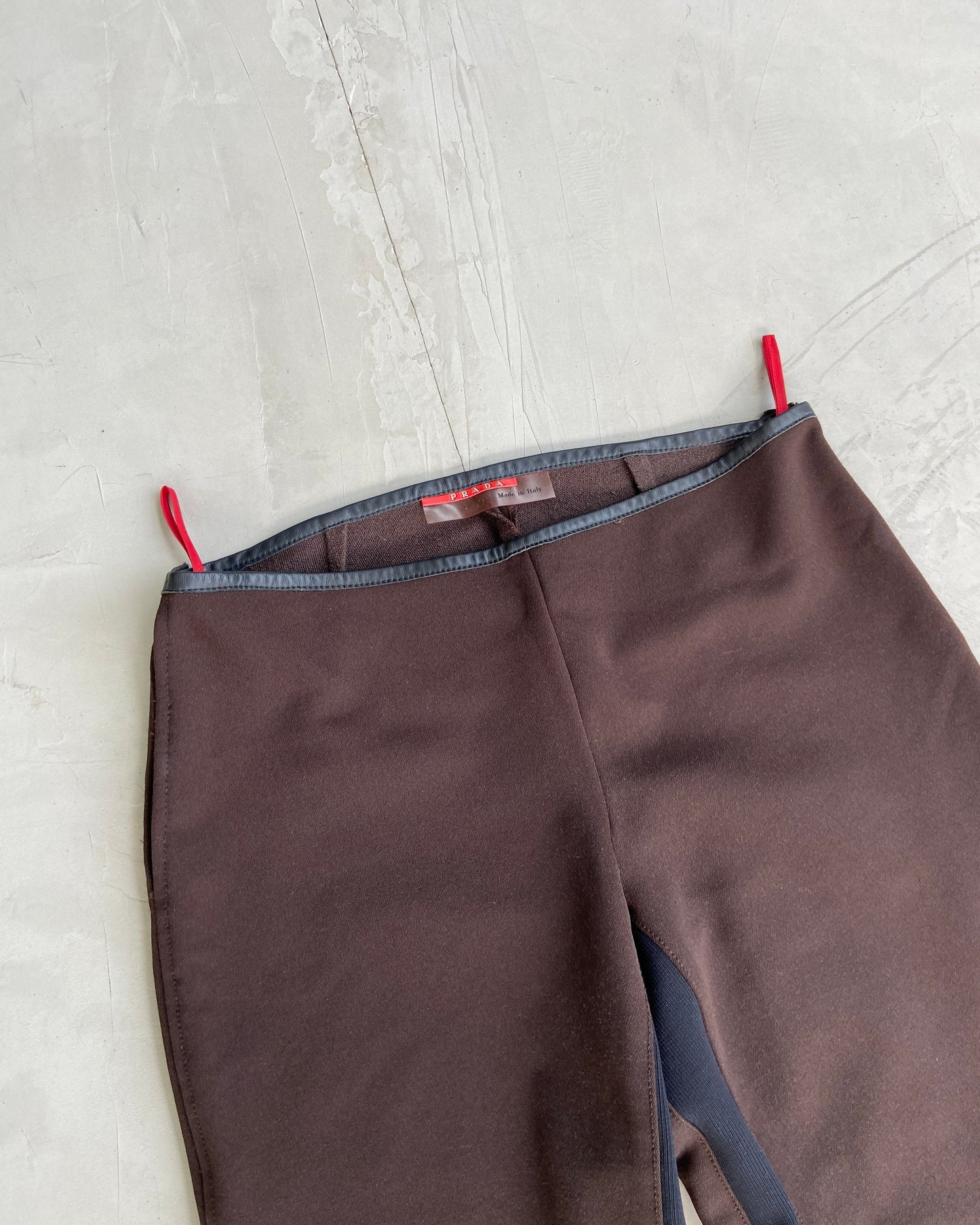 PRADA SPORT FW1999 TWO-TONE BROWN NYLON TROUSERS - L