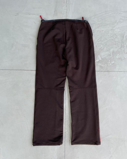 PRADA SPORT FW1999 TWO-TONE BROWN NYLON TROUSERS - L