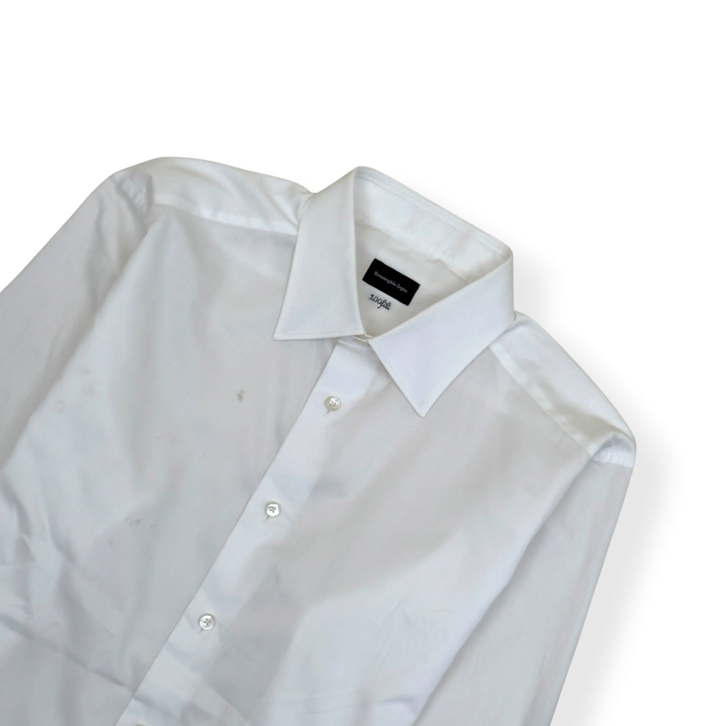 ZEGNA 100FILI COTTON SHIRT WHITE M | Medium, White
